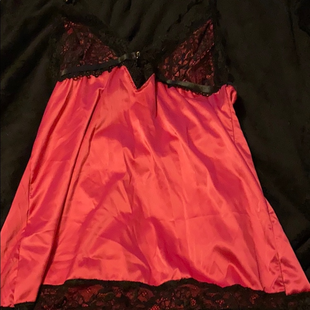 Sexy hot pink and black baby doll